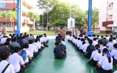 Back to School บรรยากาศกิจกรรมหน้าเสาธง วันแรกของการเปิดภาคเรียนที่ 1 ประจำปีการศึกษา 2568