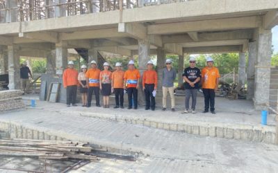 คณะกรรมการผู้ควบคุมงานและตรวจรับพัสดุ (งานก่อสร้าง) ดำเนินการตรวจการสร้างอาคารแฟลต 14 ยูนิต ประจำงวดที่ 3 ของวิทยาลัยเทคนิคกาญจนดิษฐ์