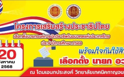 เลือกตั้งนายกองค์การนักวิชาชีพในอนาคตแห่งประเทศไทย ประจำปีการศึกษา 2569
