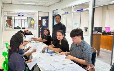 ทางวิทยาลัยเทคนิคกาญจนดิษฐ์ ให้นักเรียนระดับชั้นปวช.1-3 มารับเงินค่าอุปกรณ์การเรียน จำนวน 260 บาท