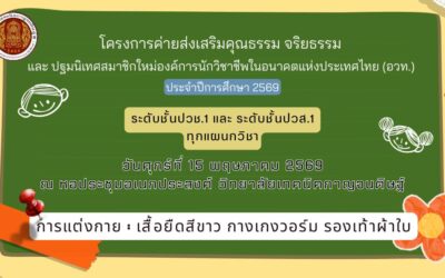 โครงการค่ายส่งเสริมคุณธรรม จริยธรรม และปฐมนิเทศสมาชิกใหม่องค์การนักวิชาชีพในอนาคตแห่งประเทศไทย ประจำปีการศึกษา 2569