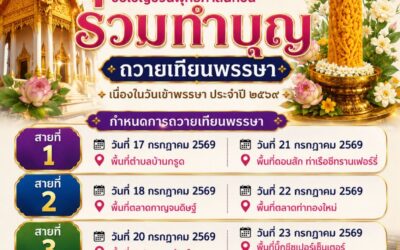 วิทยาลัยเทคนิคกาญจนดิษฐ์ ขอเชิญชวนพุทธศาสนิกชนร่วมทำบุญถวายเทียนพรรษา ประจำปี 2569